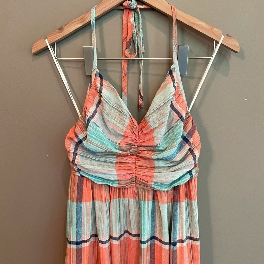 Free People Striped Maxi Dress in Coral and Teal - Picture 5 of 10